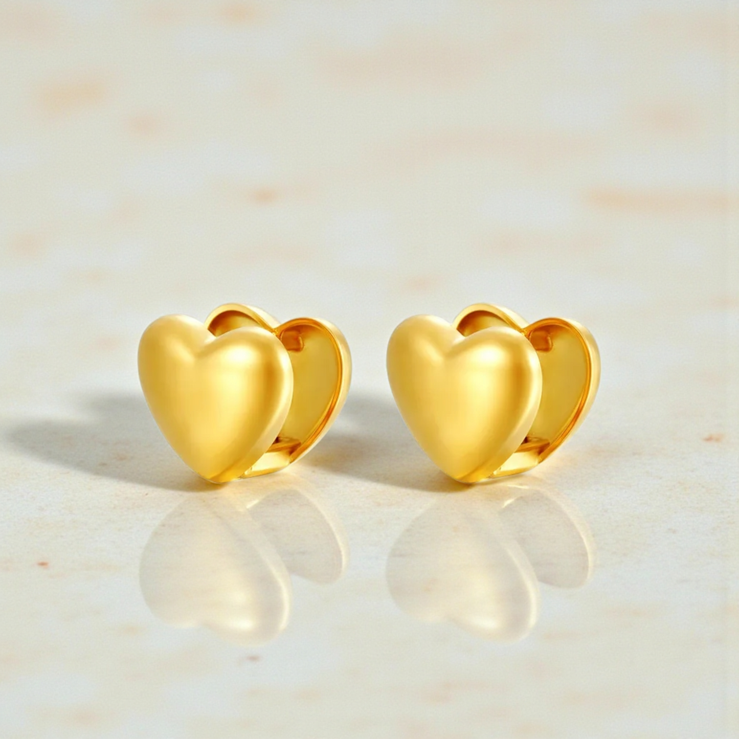 Aretes dobles en forma de corazón
