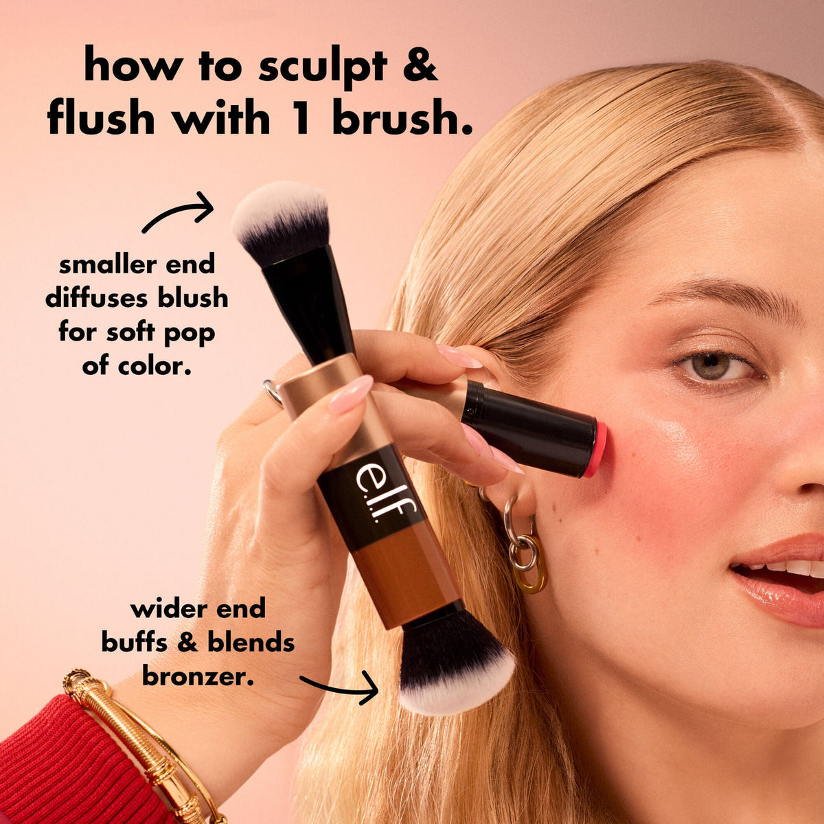Cream Blush & Bronzer Duo Brush Elf