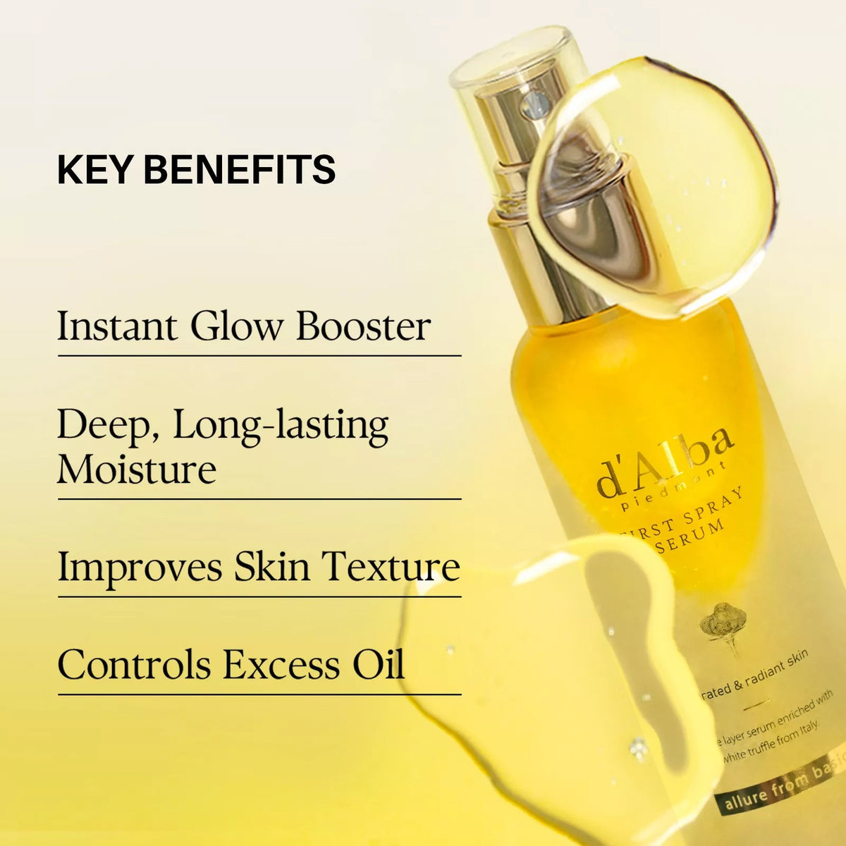 White Truffle First Spray Hydrating Glow Mist Serum d'Alba Piedmont