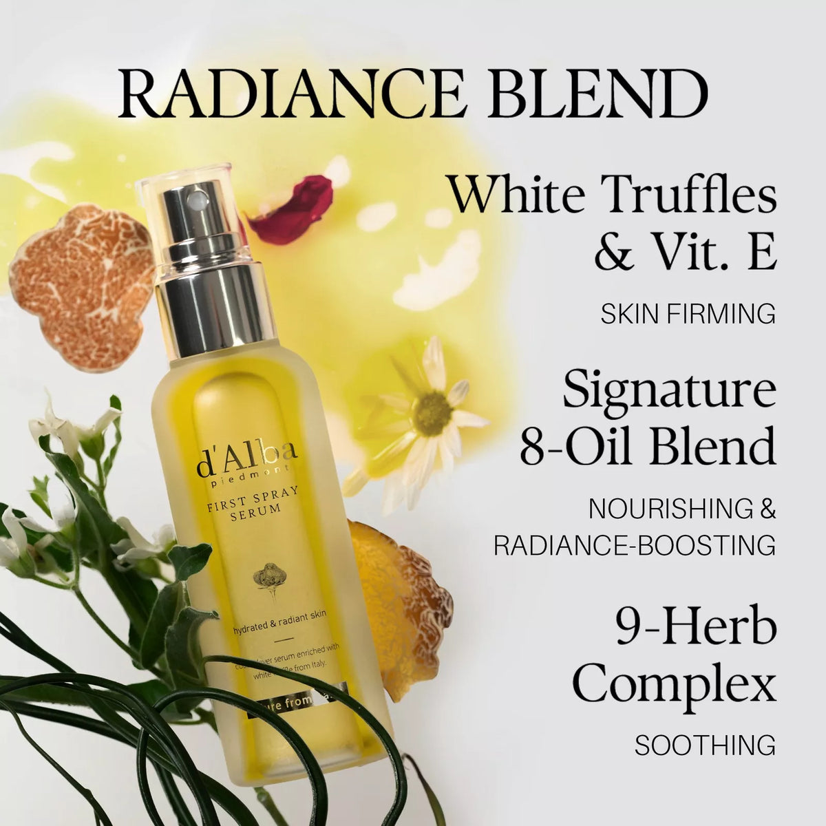 White Truffle First Spray Hydrating Glow Mist Serum d'Alba Piedmont