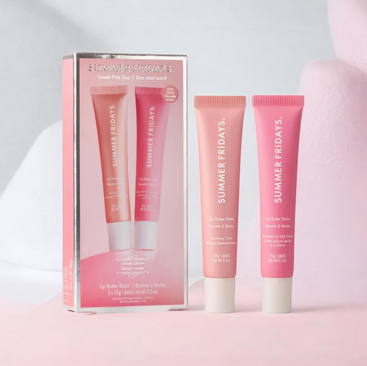 Summer Fridays  Sweet Pink Duo with Birthday Cake + Strawberry Soft Serve Lip Butter Balm