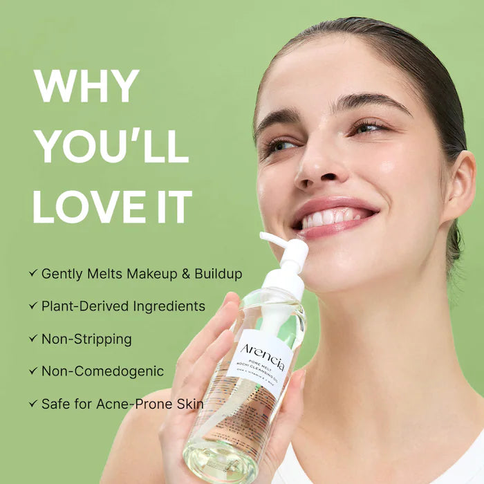Aceite limpiador no comedogénico Pore Melt Mochi con Cica y ceramida para pieles con tendencia al acné Arencia