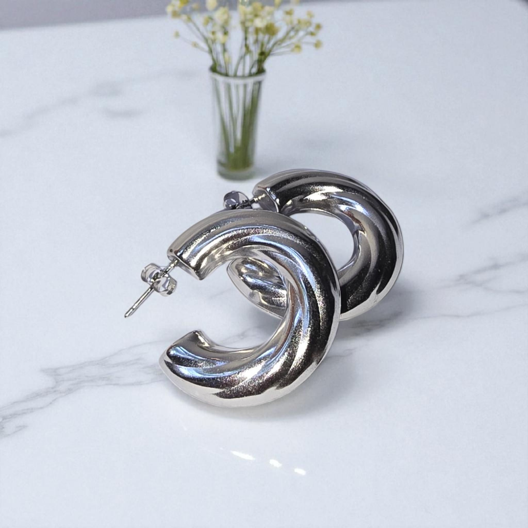 Aretes plateados